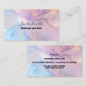 ピンクモダン金ゴールド水彩名刺 名刺 (正面/裏面)