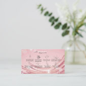 ピンクモダン金ゴールド水彩爪、 ネイル応用ガイド 名刺 (スタンド正面)