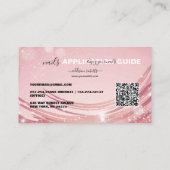 ピンクモダン金ゴールド水彩爪、 ネイル応用ガイド 名刺 (裏面)