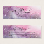 ピンクモダン金ゴールド水彩贈与証 (正面&裏面)