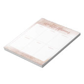 ピンクモダン金ゴールド水彩週間プランナー ノートパッド (回転)