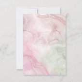 ピンクモダン金ゴールド水色サンキューカード サンキューカード (裏面)