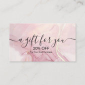 ピンクモダン金ゴールド水色割引カード 割引カード (正面)