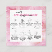 ピンクモダン金ゴールド水色爪、 ネイル用途 スクエア名刺 (正面)