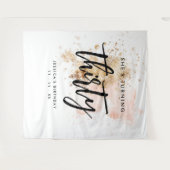 ピンクモダン金ゴールド30th Birthday Backdropバナー タペストリー (正面(横))