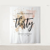 ピンクモダン金ゴールド30th Birthday Backdropバナー タペストリー (正面)