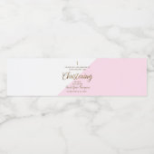 ピンクモダン金ゴールド《キリスト教》洗礼式や命名式スクリプトありがとう ペットボトルラベル (シングルラベル)