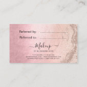 ピンクモダン銅バラ金ゴールドグリッターメーキャップアーティスト 紹介カード (裏面)