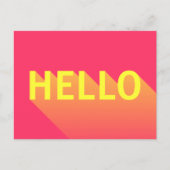 ピンクモダン鮮やかとイエローハロータイポグラフィ ポストカード (正面)