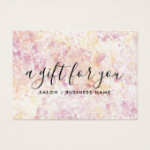 ピンクモダン黄色の水の色のギフト証明書 (正面)