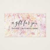 ピンクモダン黄色の水の色のギフト証明書 (正面)