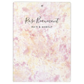 ピンクモダン黄色の水色のスクリプトクリップボード クリップボード (裏面)