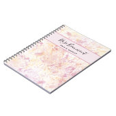 ピンクモダン黄色の水色のスクリプトノートブック ノートブック (左側)