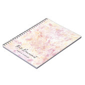 ピンクモダン黄色の水色のスクリプトノートブック ノートブック (左側)