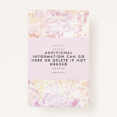 ピンクモダン黄色の水色スクリプトバッジ バッジ (裏面)