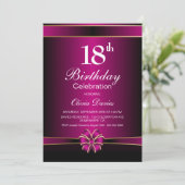ピンクモダン18誕生祝い 招待状 (スタンド正面)