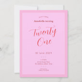 ピンクモダン21位 招待状 (正面)