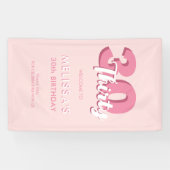 ピンクモダン30歳の誕生日 横断幕 (横)