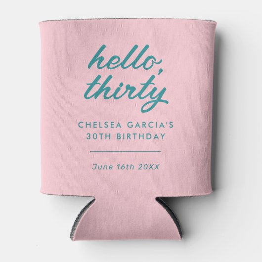 ピンクモダン30歳の誕生日 缶クーラー (正面)