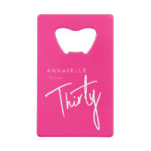 ピンクモダン30th30th誕生日パーティー クレジットカード栓抜き (裏面)