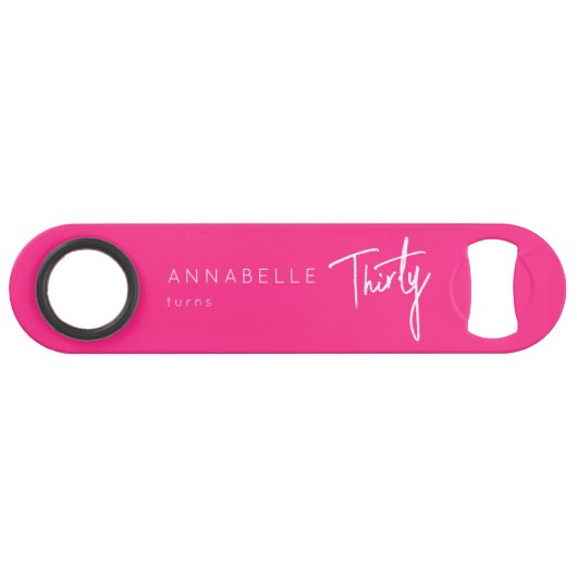 ピンクモダン30th30th誕生日パーティー スピード栓抜き (正面(横))