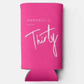 ピンクモダン30th30th誕生日パーティー スリム缶クーラー (裏面)