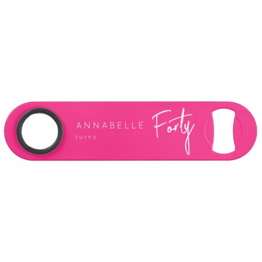 ピンクモダン40th440th誕生日パーティー スピード栓抜き (裏面横)