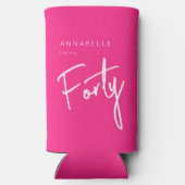 ピンクモダン40th440th誕生日 スリム缶クーラー (裏面)
