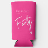 ピンクモダン40th440th誕生日 スリム缶クーラー (正面)