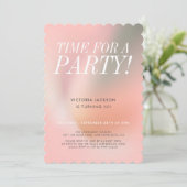 ピンクモダン60歳の誕生日パーティー 招待状 (スタンド正面)