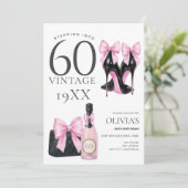 ピンクモダン60th誕生日招待状for Her 招待状 (スタンド正面)