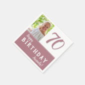 ピンクモダン70th Birthday Party写真 スタンダードカクテルナプキン (角)