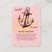 ピンクモダン・アホイ！いかり航海のベビシャワー エンクロージャーカード (正面)