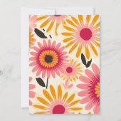 ピンクモダン&イエローレトロフローラブライダル 招待状 (裏面)