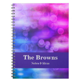 ピンクモダン&パープルサークル抽象デザイン ノートブック