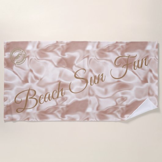 ピンクモダン ビーチタオル (正面)