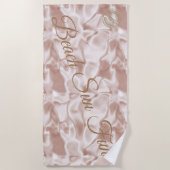 ピンクモダン ビーチタオル (正面)