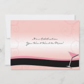 ピンクモダン&ブラックバチェロレッテ招待状 招待状 (裏面)