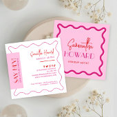 ピンクモダン&レッドレトロスタイルメイクアップアーティスト美しい スクエア名刺