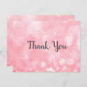 ピンクモダン《写真》ぼけ味Business Thank You ポストカード (正面/裏面)