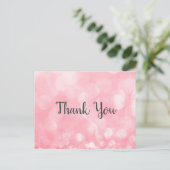 ピンクモダン《写真》ぼけ味Business Thank You ポストカード (スタンド正面)