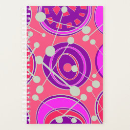 ピンクモダン、紫、白のジオシェイプデザイン。 プランナー手帳