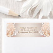 ピンクモダン&金ゴールドフローラブライダルシャワー任意イベント ラベル (インサイチュ)