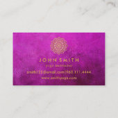 ピンクモダン&金ゴールドマンダラロータスヨガインストラクター 名刺 (裏面)