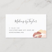 ピンクモダン&銅バラ金ゴールド唇メイクアップアーティスト 名刺 (裏面)