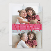 ピンクモダンXOXOフォトバレンタインデー シーズンカード (正面)