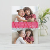 ピンクモダンXOXOフォトバレンタインデー シーズンカード (スタンド正面)