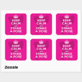 ピンクモデリング、モデル、保Calm Sticker スクエアシール (シート)