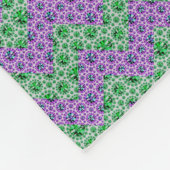 ピンクモノグラムのとグリーンのグリッターシェブロン フリースブランケット (角)