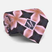 ピンクモノグラムのとグレーのパタユニークーンデザイン ネクタイ (ロール)